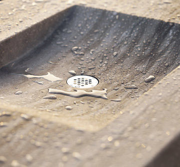 sink make of grey marble