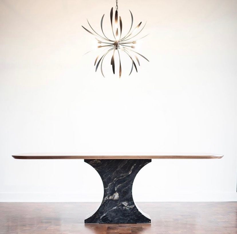 titanium brushed granite table