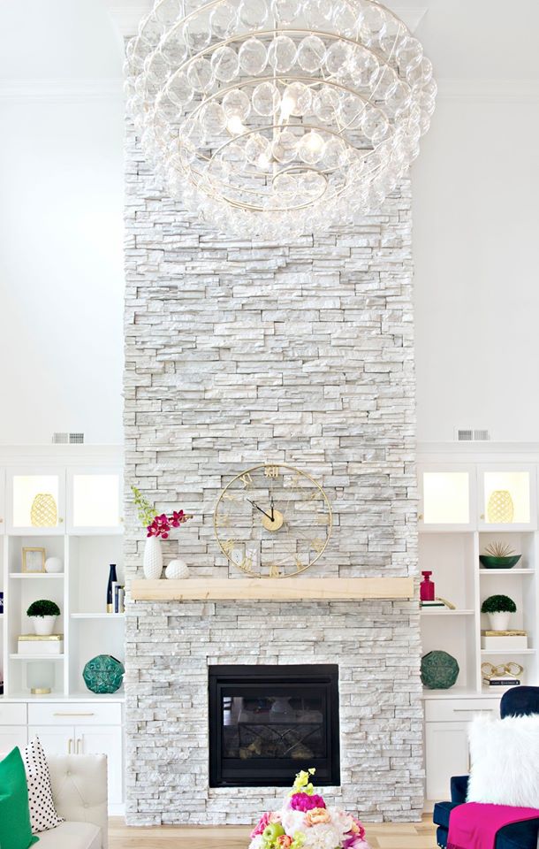 stone fireplace